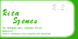 rita szenes business card